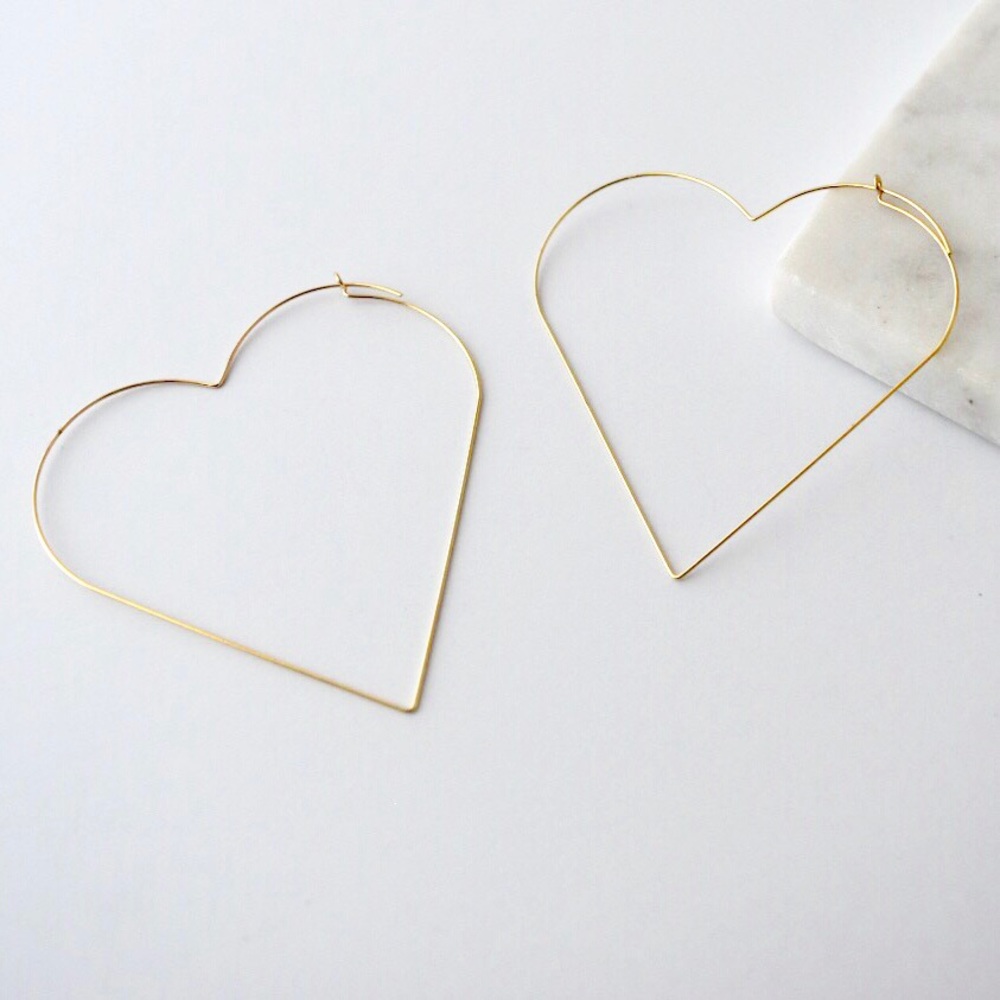 BOGO FREE! Large Heart Hoop Earrings